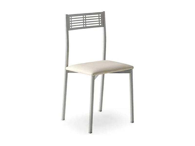 Pack de 4 sillas Laura en polipiel blanco, 41 x 47 x 86 cm (largo x ancho x alto)