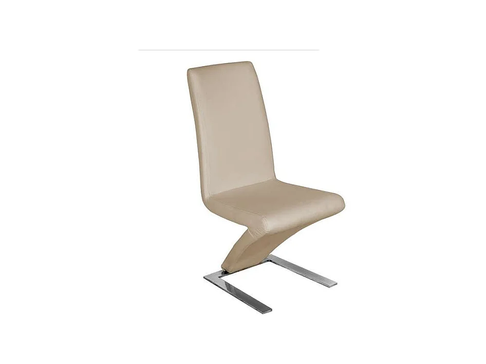 Pack de 2 sillas modelo Paloma en polipiel capuchino, 46 x 69 x 99/48 cm (largo x ancho x