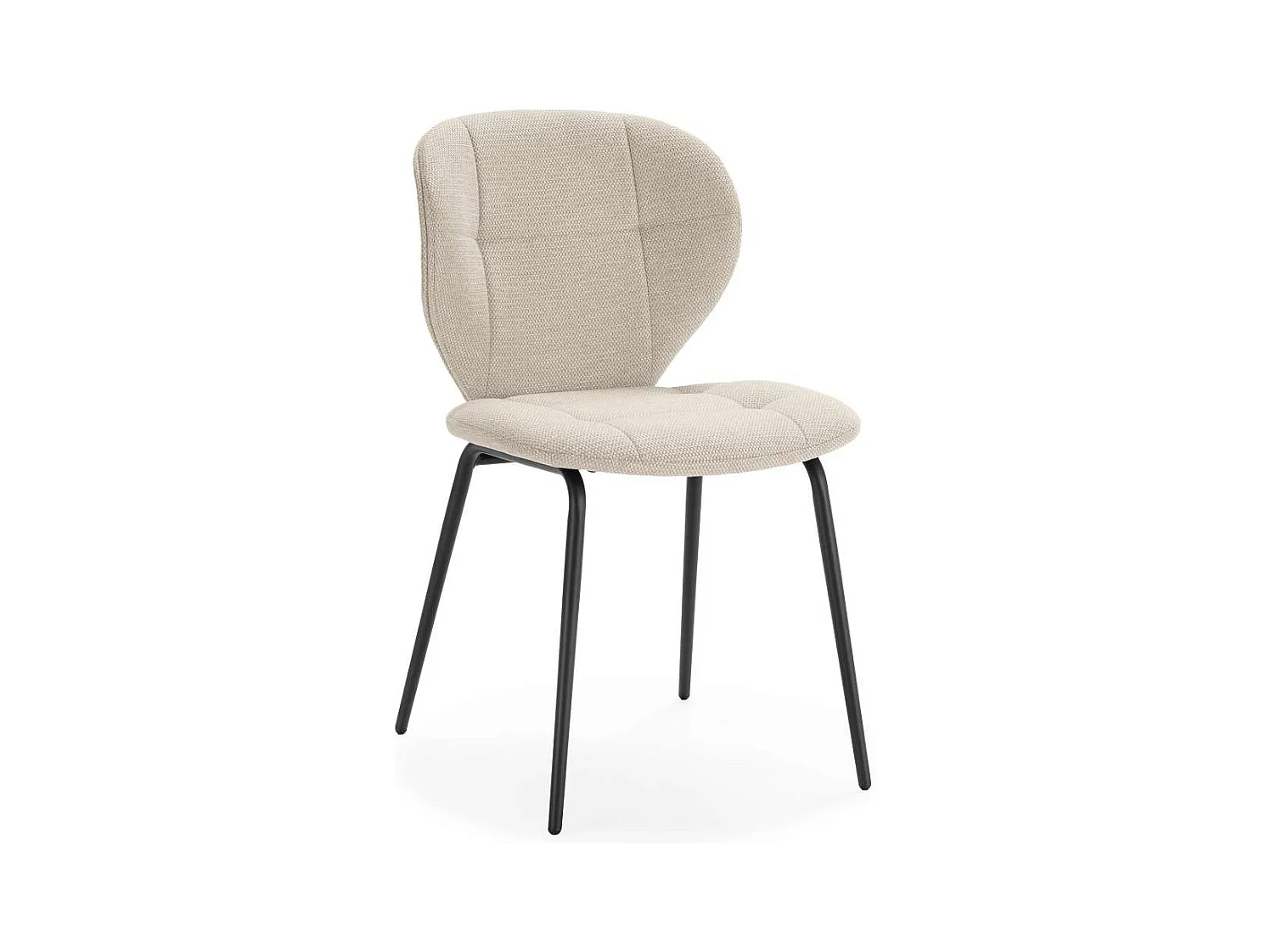 Pack de 2 sillas md-Belinda tapizado textil beige, 83cm(alto) 50cm(ancho) 58cm(largo)