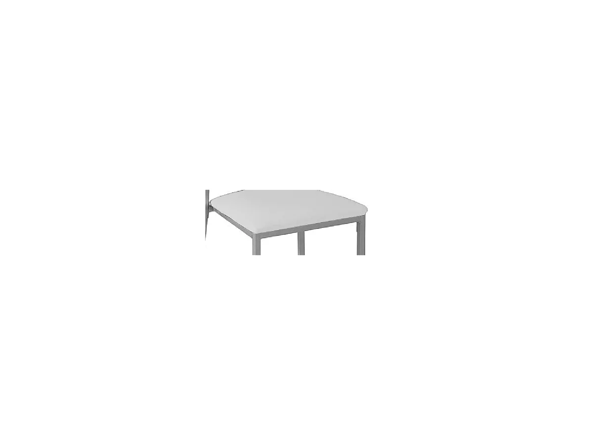 Pack 4 sillas para comedor acabado cromo tapizado polipiel blanco, 86 cm(alto)39 cm(ancho)