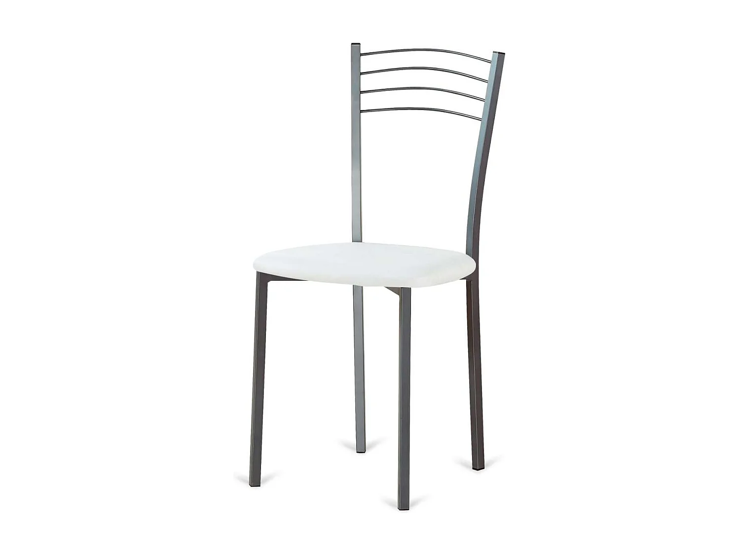 Pack de 4 sillas Cádiz de metal tapizado en blanco. 46 cm(ancho ) 86 cm(altura) 43 cm(fon