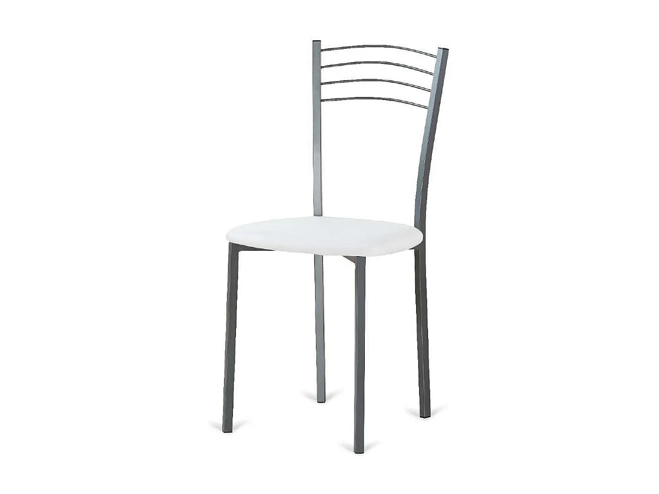 Pack de 4 sillas Cádiz de metal tapizado en blanco. 46 cm(ancho ) 86 cm(altura) 43 cm(fon