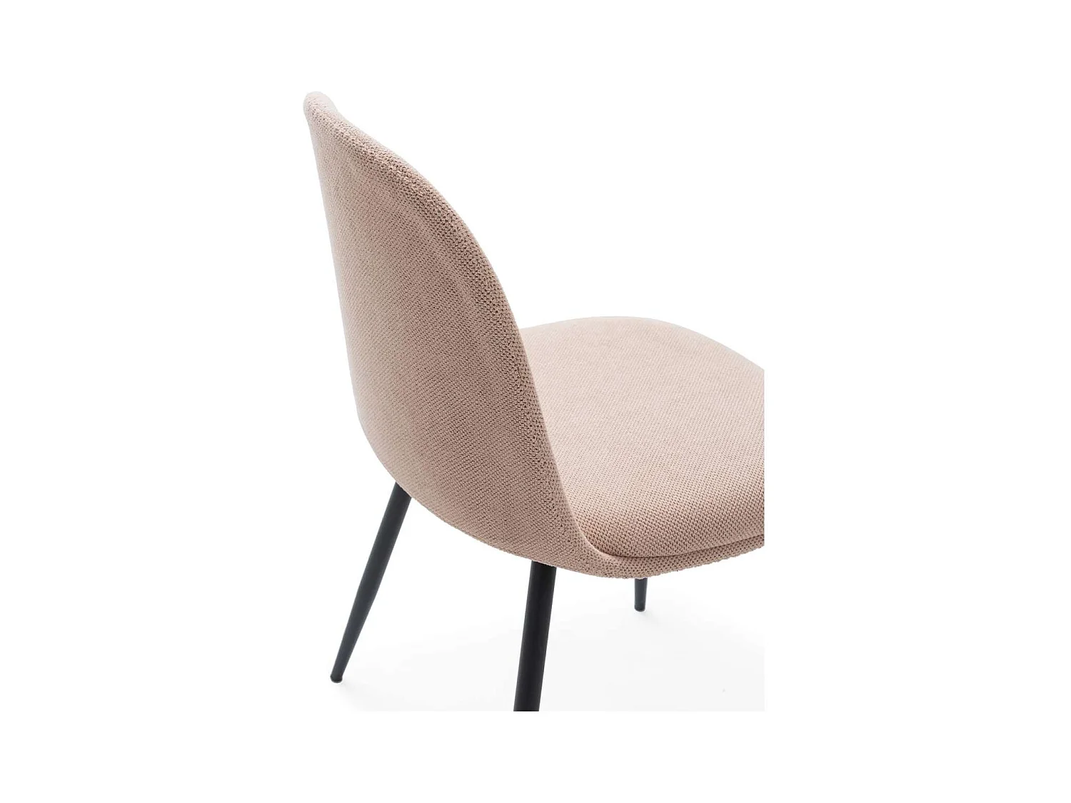 Pack de 4 sillas para cocina o comedor Dalila tapizado textil rosa claro, 48/80cm(alto) 49