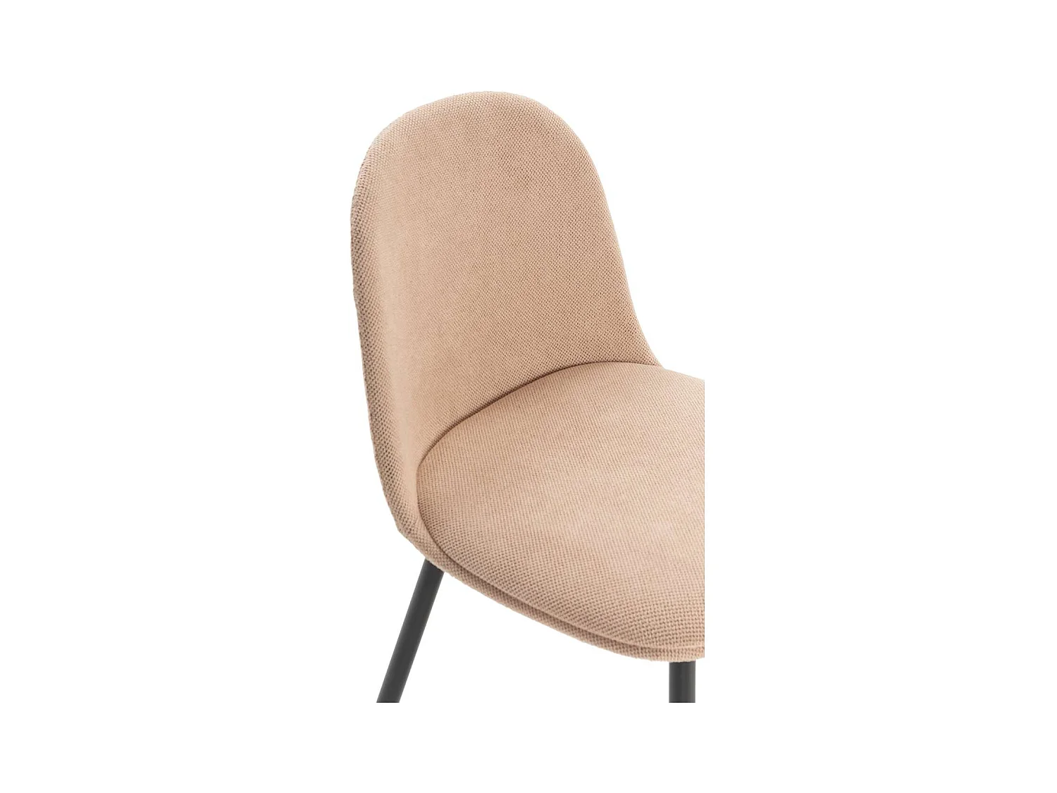 Pack de 4 sillas para cocina o comedor Dalila tapizado textil rosa claro, 48/80cm(alto) 49