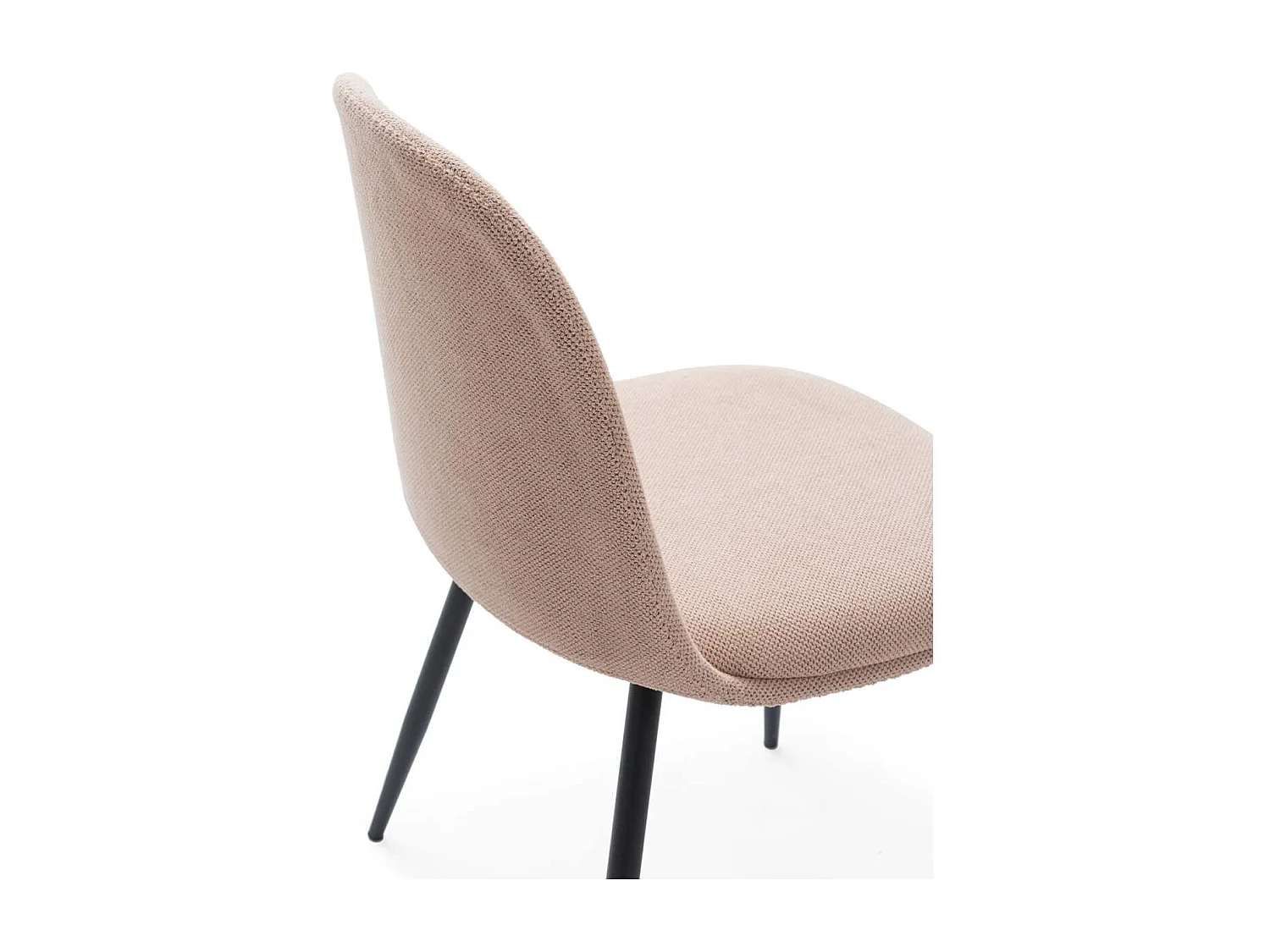 Pack de 4 sillas para cocina o comedor Dalila tapizado textil rosa claro, 48/80cm(alto) 49