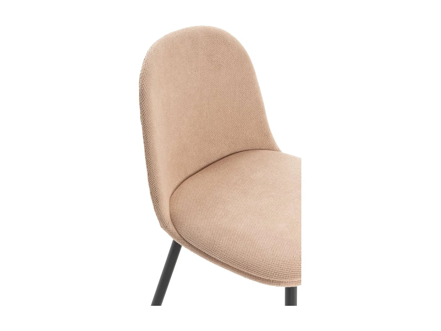 Pack de 4 sillas para cocina o comedor Dalila tapizado textil rosa claro, 48/80cm(alto) 49