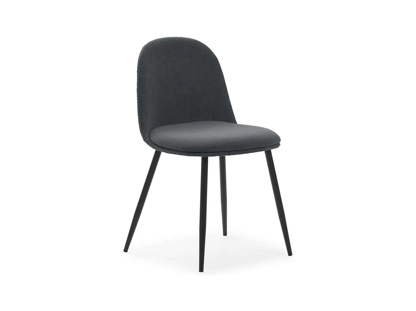 Pack de 4 sillas para cocina o comedor Dalila tapizado textil gris oscuro, 48/80cm(alto) 4