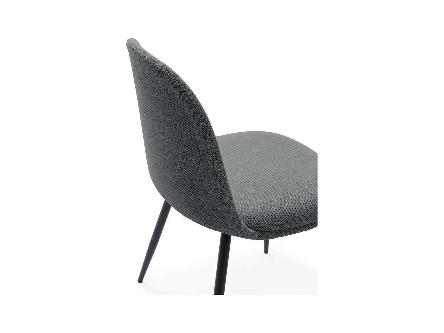 Pack de 4 sillas para cocina o comedor Dalila tapizado textil gris oscuro, 48/80cm(alto) 4