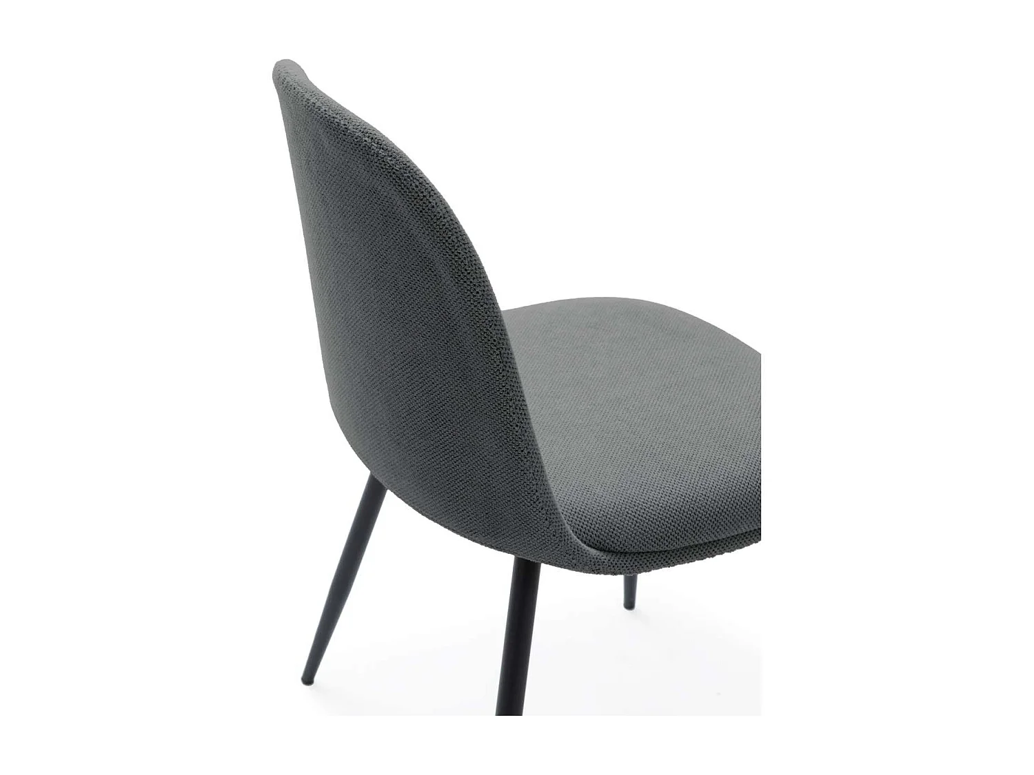 Pack de 4 sillas para cocina o comedor Dalila tapizado textil gris oscuro, 48/80cm(alto) 4