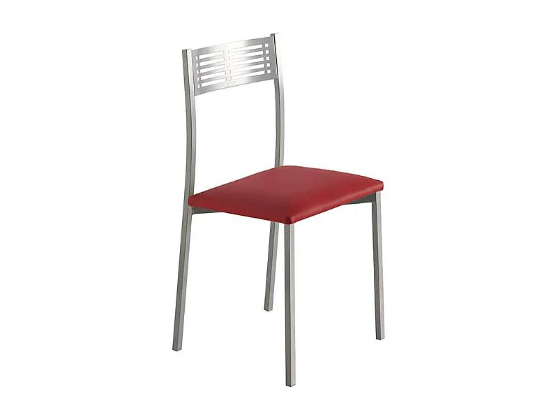 Pack de 4 sillas Laura en polipiel rojo, 41 x 47 x 86 cm (largo x ancho x alto)