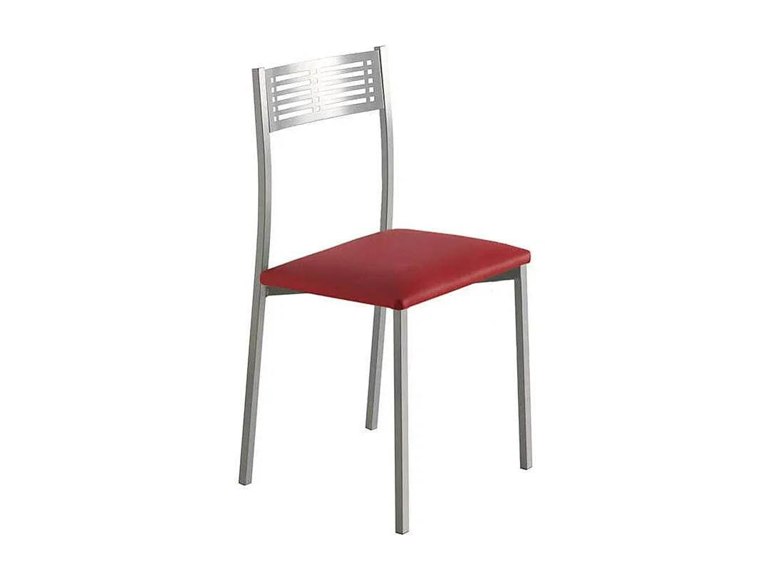 Pack de 4 sillas Laura en polipiel rojo, 41 x 47 x 86 cm (largo x ancho x alto)