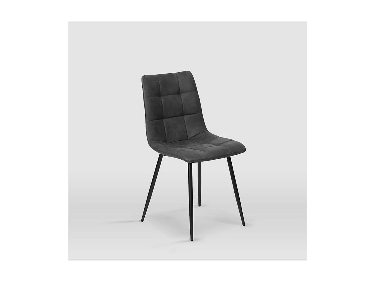 Pack de 4 sillas modelo Ivy tapizadas en microfibra gris pizarra, 51cm(ancho ) 87.5cm(altu