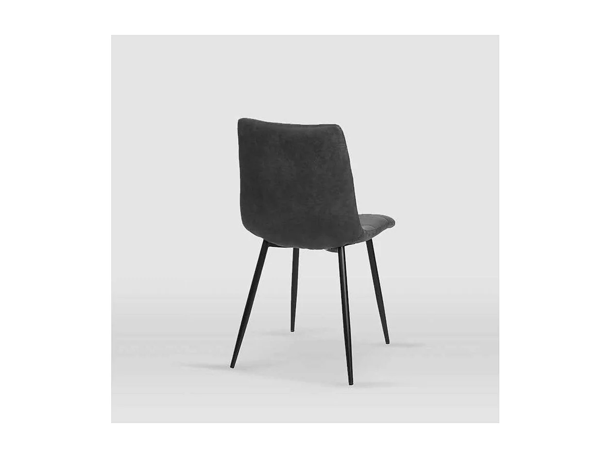 Pack de 4 sillas modelo Ivy tapizadas en microfibra gris pizarra, 51cm(ancho ) 87.5cm(altu