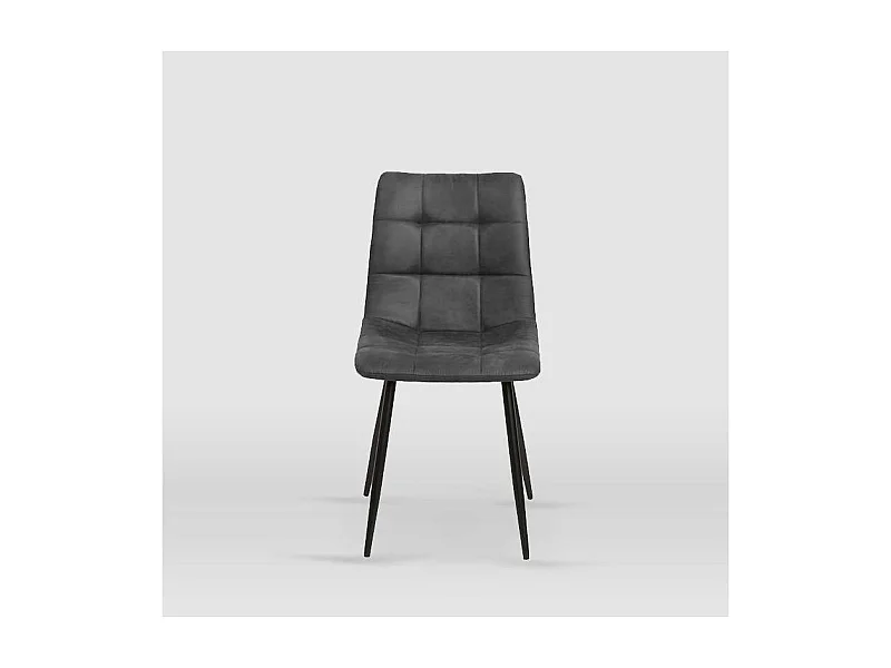 Pack de 4 sillas modelo Ivy tapizadas en microfibra gris pizarra, 51cm(ancho ) 87.5cm(altu