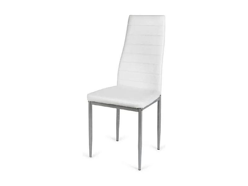 Pack 6 sillas Oviedo tapizadas en símil piel blanco, 43cm(ancho ) 98cm(altura) 51cm(fondo