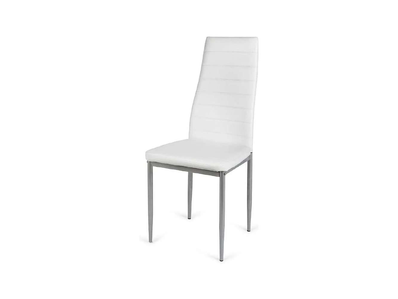 Pack 6 sillas Oviedo tapizadas en símil piel blanco, 43cm(ancho ) 98cm(altura) 51cm(fondo