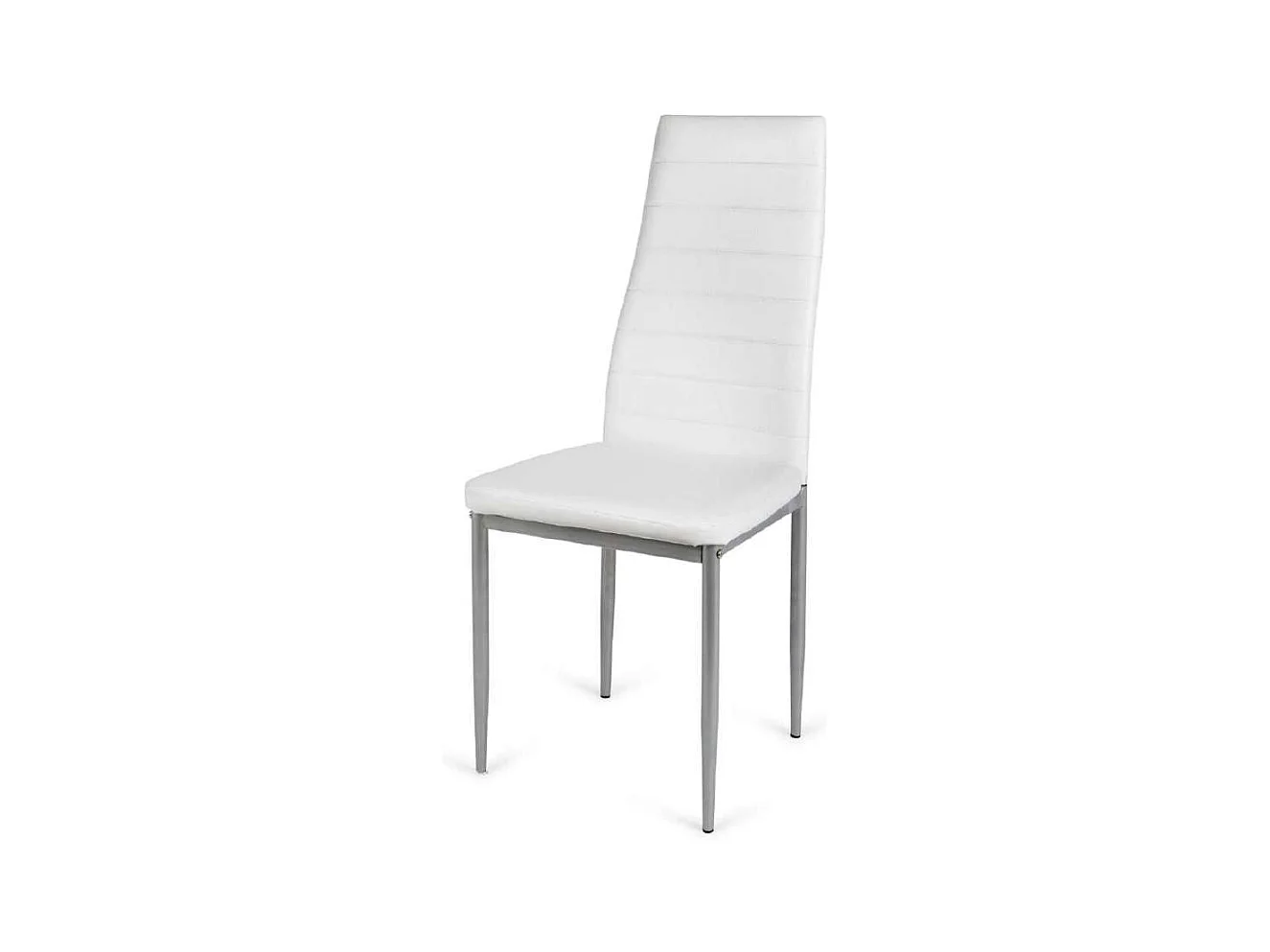 Pack 6 sillas Oviedo tapizadas en símil piel blanco, 43cm(ancho ) 98cm(altura) 51cm(fondo