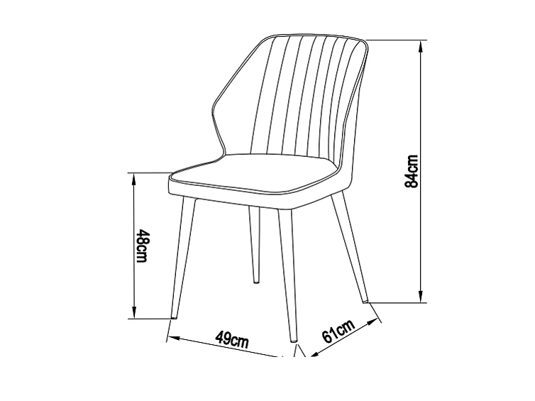 Pack de 4 sillas modelo Triana tapizadas en microfibra visón, 49cm(ancho ) 84cm(altura) 6