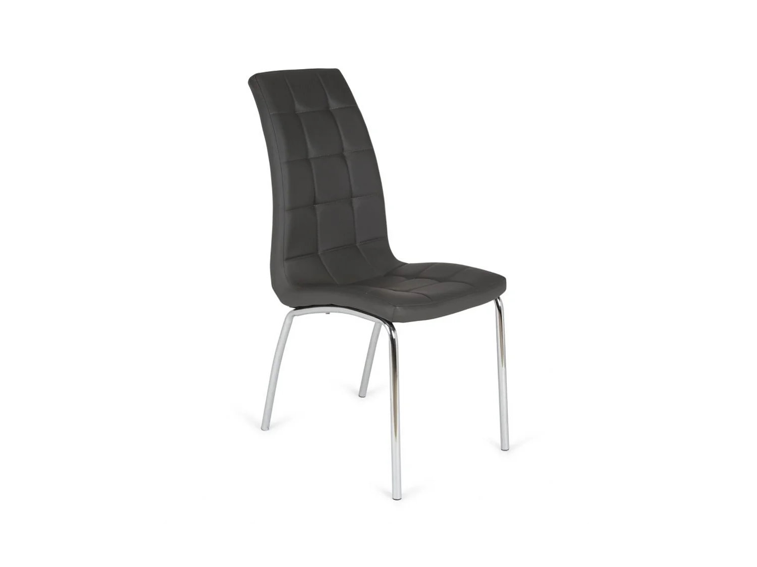 Pack de 4 sillas San Sebastián tapizado en polipiel gris oscuro. 42 cm(ancho ) 96 cm(altu