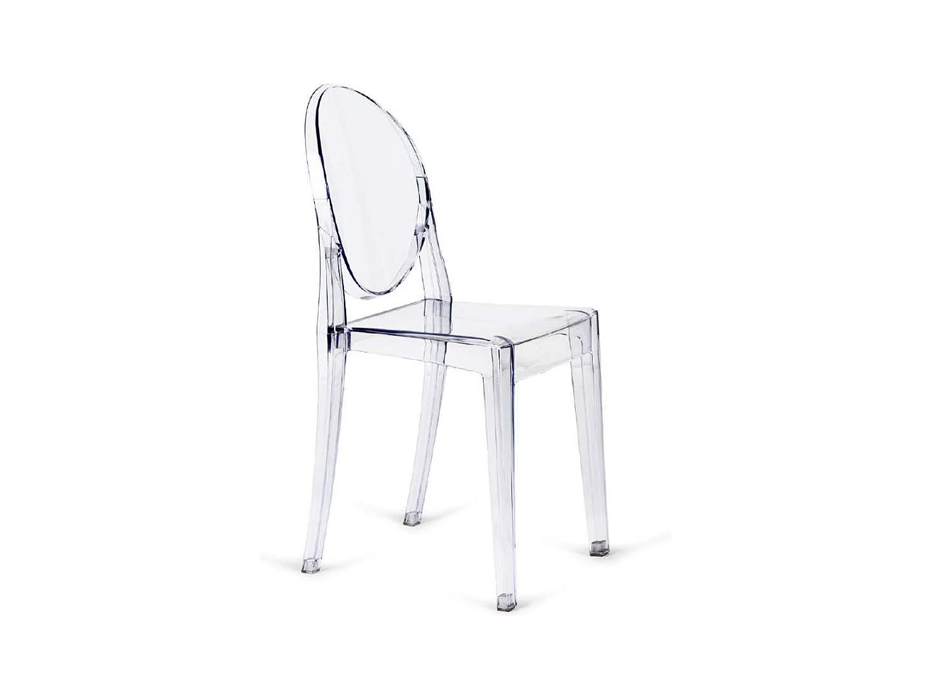 Pack 4 sillas de policarbonato modelo Ópera Sin Brazos. 38cm(ancho ) 90.5 cm(altura) 47cm