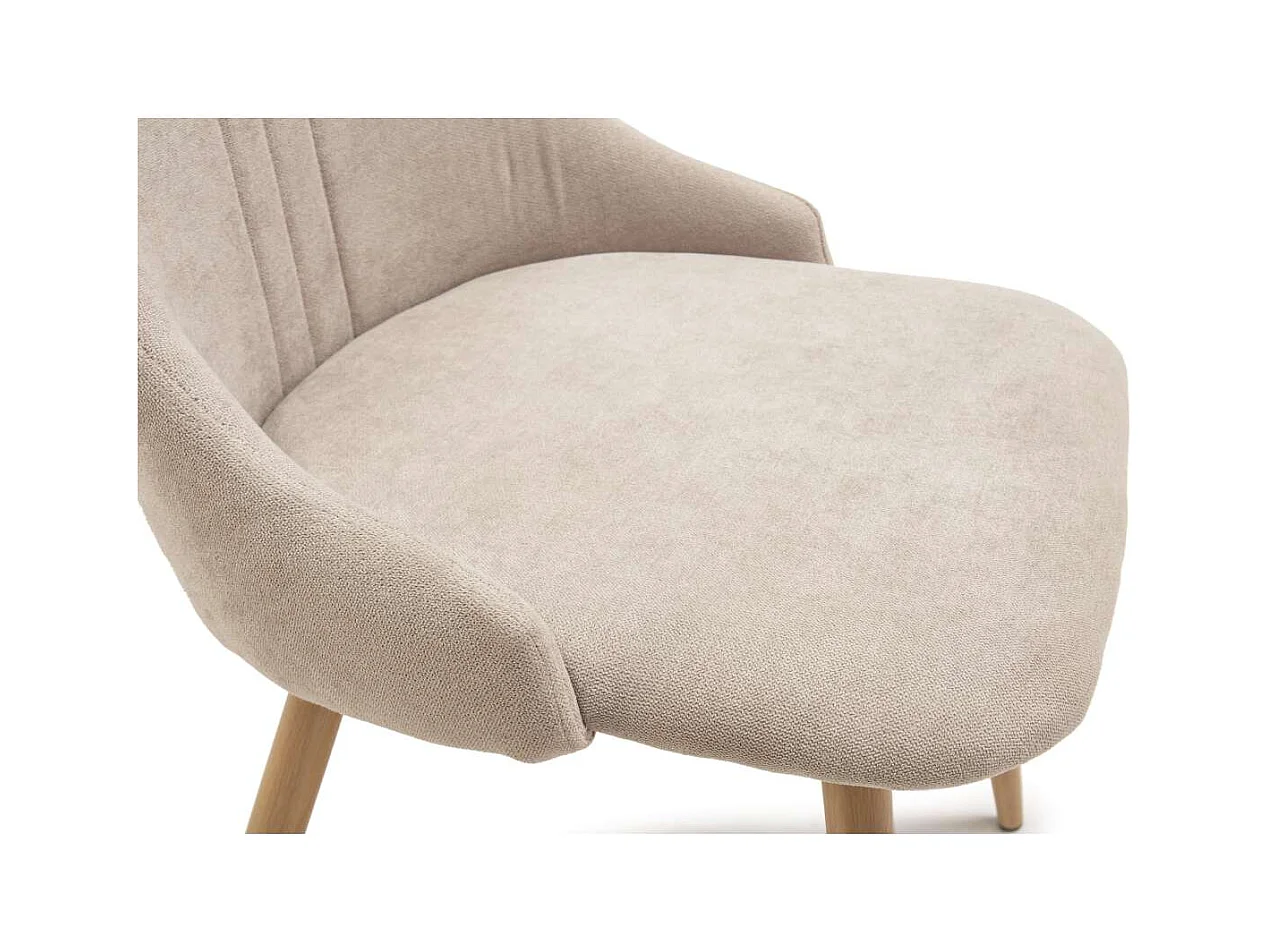 Pack de 4 sillas para cocina o comedor Diego tapizado textil beige, 91cm(alto) 50cm(ancho)