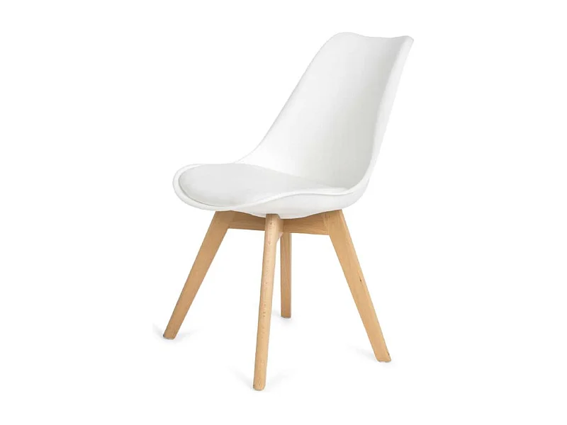 Pack 4 sillas Super Dereck en polipiel color blanco, 42 cm(ancho) 81 cm(altura) 46 cm(fond