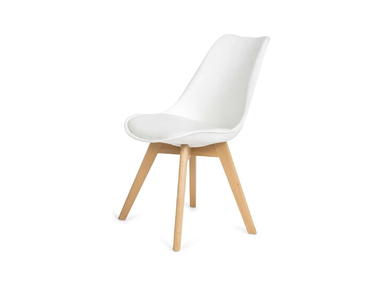 Pack 4 sillas Super Dereck en polipiel color blanco, 42 cm(ancho) 81 cm(altura) 46 cm(fond