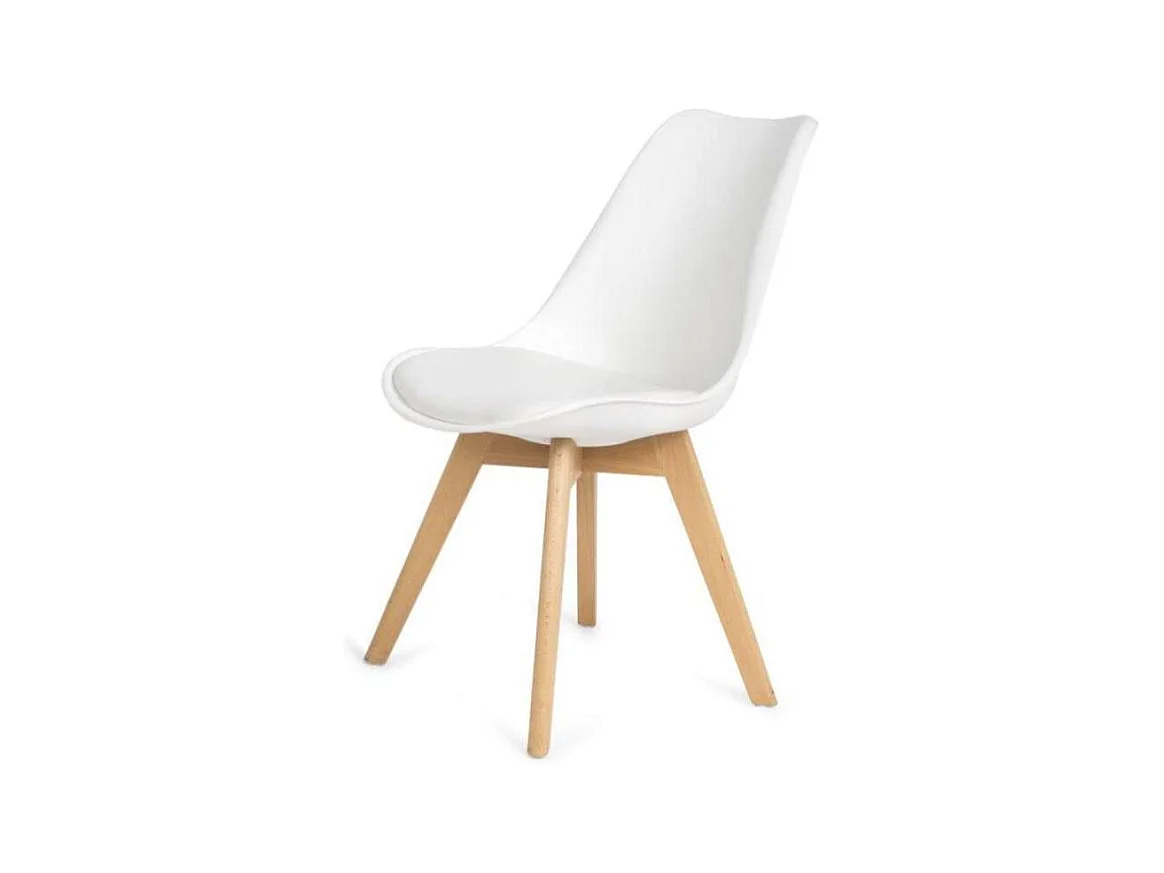 Pack 4 sillas Super Dereck en polipiel color blanco, 42 cm(ancho) 81 cm(altura) 46 cm(fond