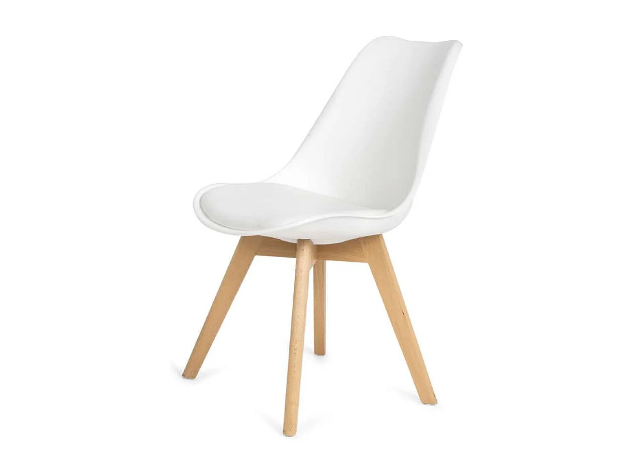 Pack 4 sillas Super Dereck en polipiel color blanco, 42 cm(ancho) 81 cm(altura) 46 cm(fond