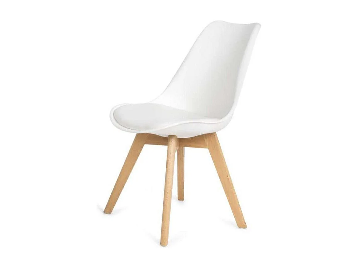 Pack 4 sillas Super Dereck en polipiel color blanco, 42 cm(ancho) 81 cm(altura) 46 cm(fond