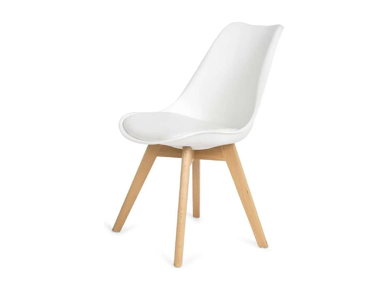 Pack 4 sillas Super Dereck en polipiel color blanco, 42 cm(ancho) 81 cm(altura) 46 cm(fond