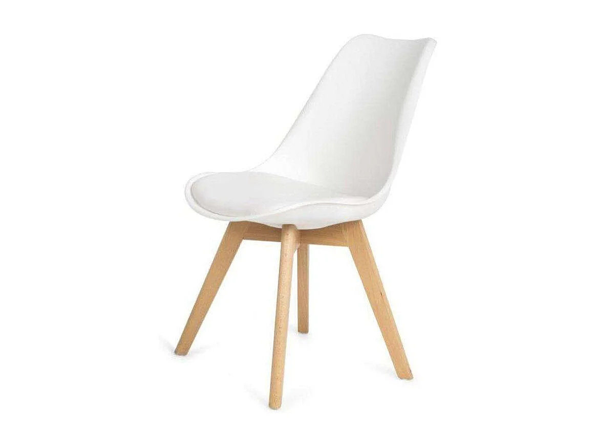 Pack 4 sillas Super Dereck en polipiel color blanco, 42 cm(ancho) 81 cm(altura) 46 cm(fond