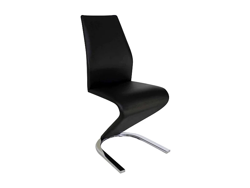 Pack de 2 sillas Unique tapizadas en tejido PU negro, 100cm(alto) 43cm(ancho) 62cm(largo)