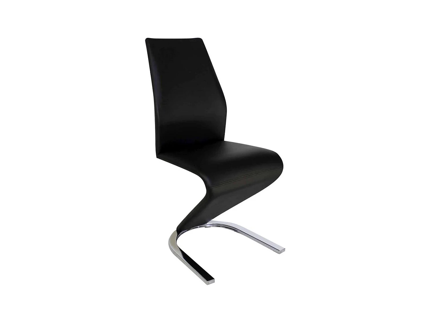 Pack de 2 sillas Unique tapizadas en tejido PU negro, 100cm(alto) 43cm(ancho) 62cm(largo)