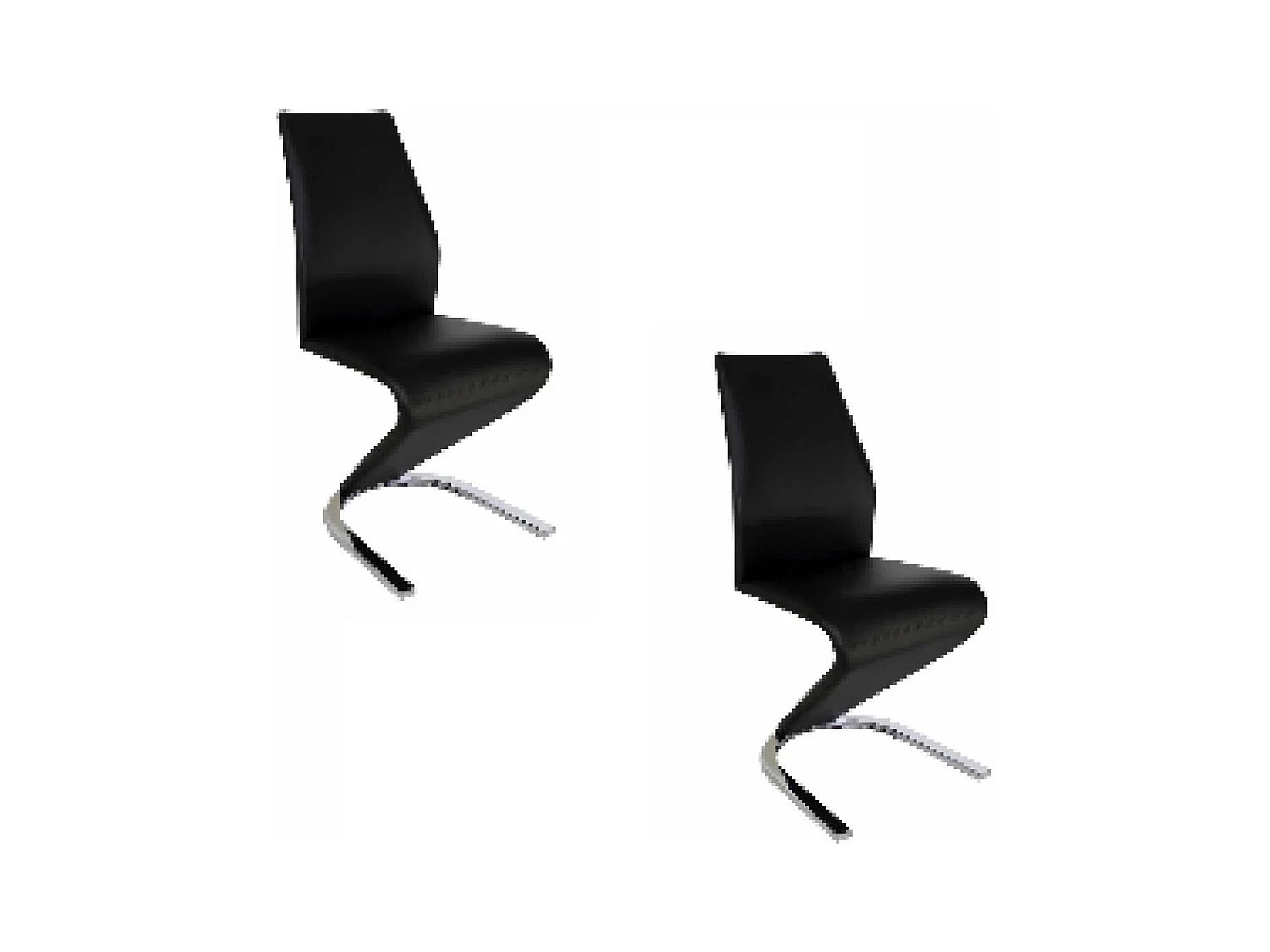 Pack de 2 sillas Unique tapizadas en tejido PU negro, 100cm(alto) 43cm(ancho) 62cm(largo)