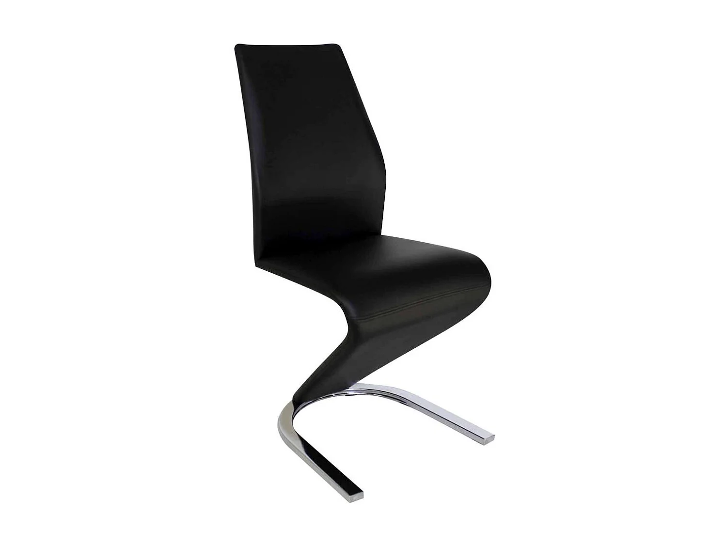 Pack de 2 sillas Unique tapizadas en tejido PU negro, 100cm(alto) 43cm(ancho) 62cm(largo)