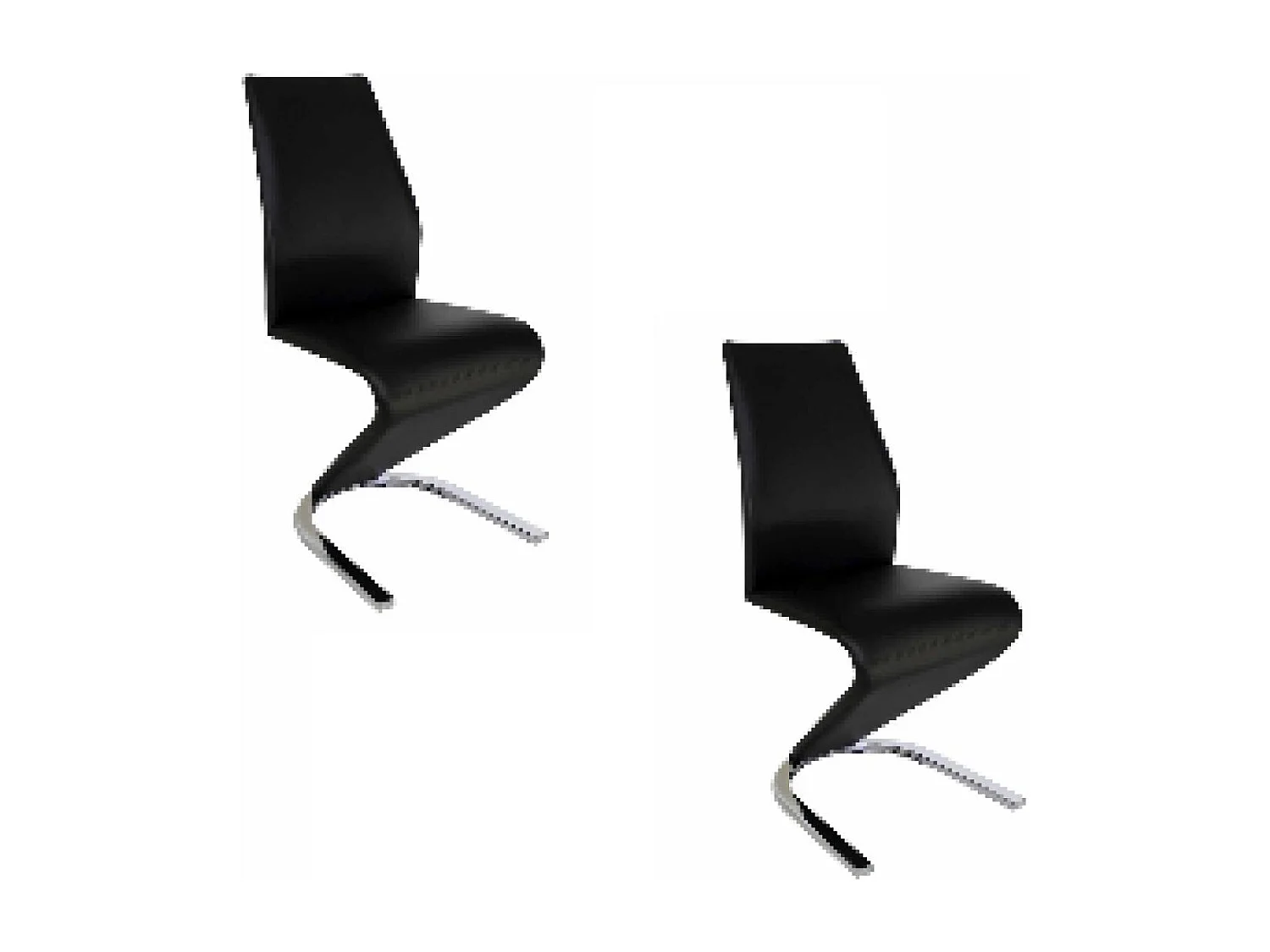 Pack de 2 sillas Unique tapizadas en tejido PU negro, 100cm(alto) 43cm(ancho) 62cm(largo)