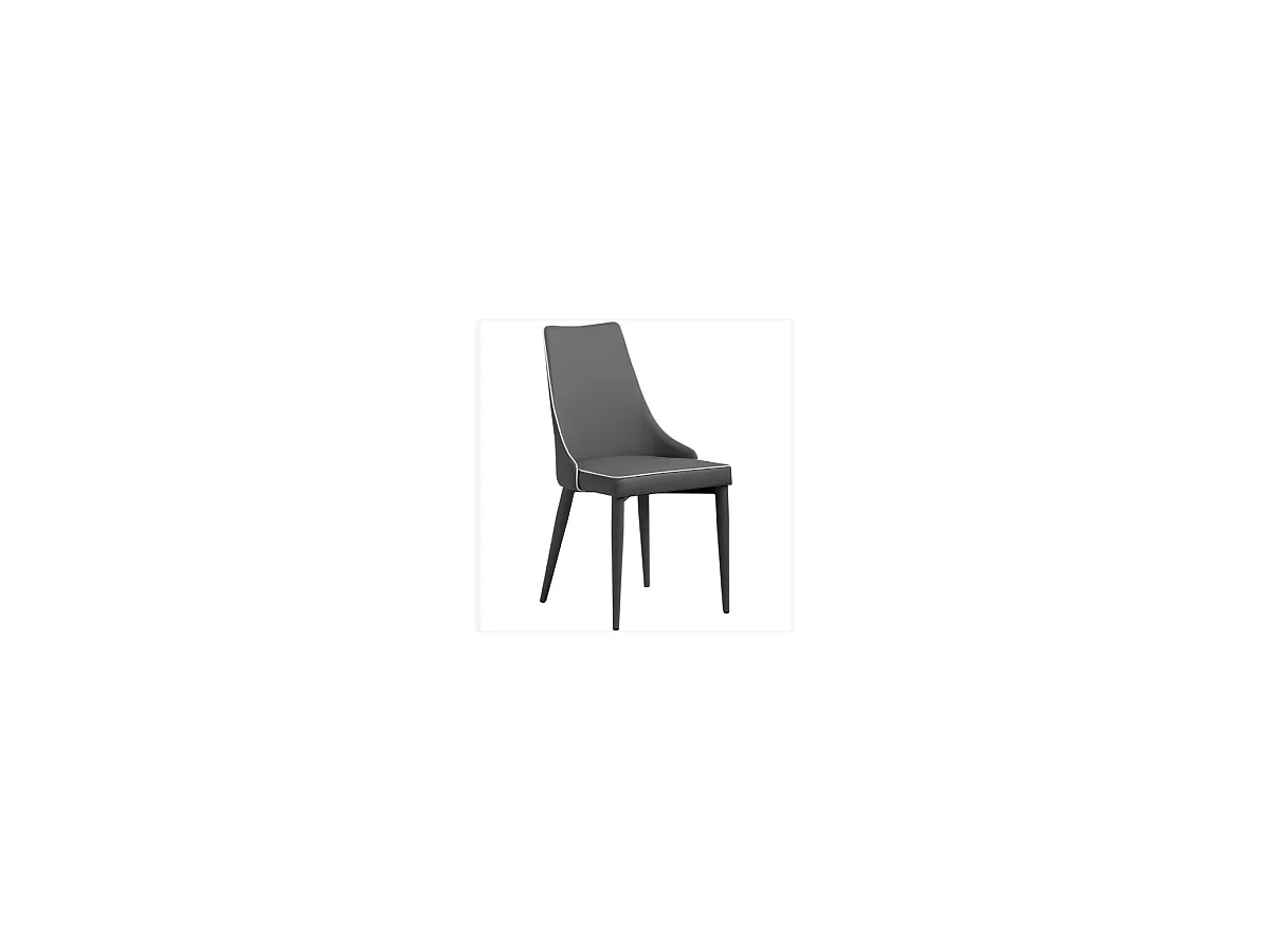 Pack de 2 sillas modelo Paola acabado polipiel gris, 50 x 58 x 92/49 cm (largo x ancho x a