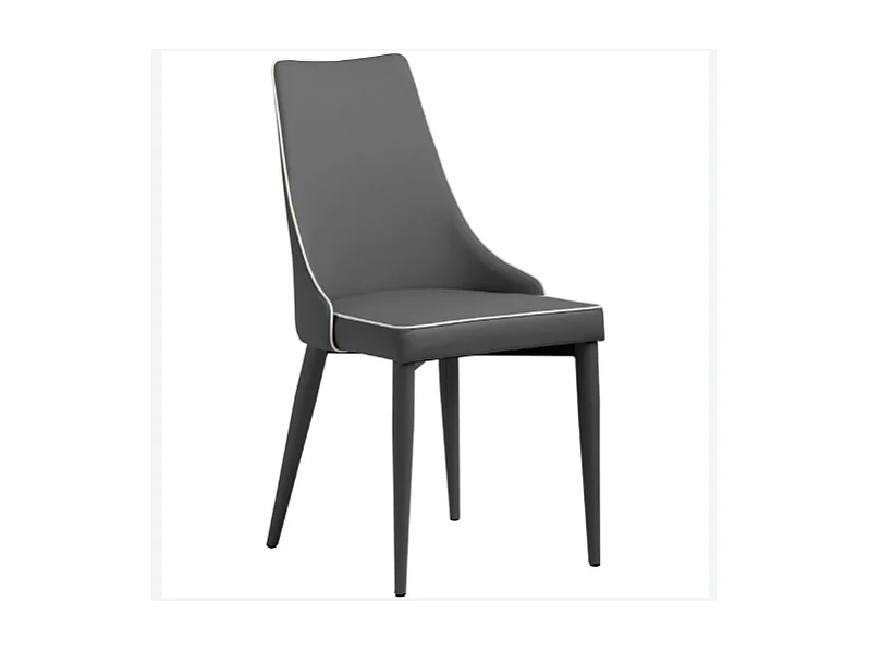 Pack de 2 sillas modelo Paola acabado polipiel gris, 50 x 58 x 92/49 cm (largo x ancho x a