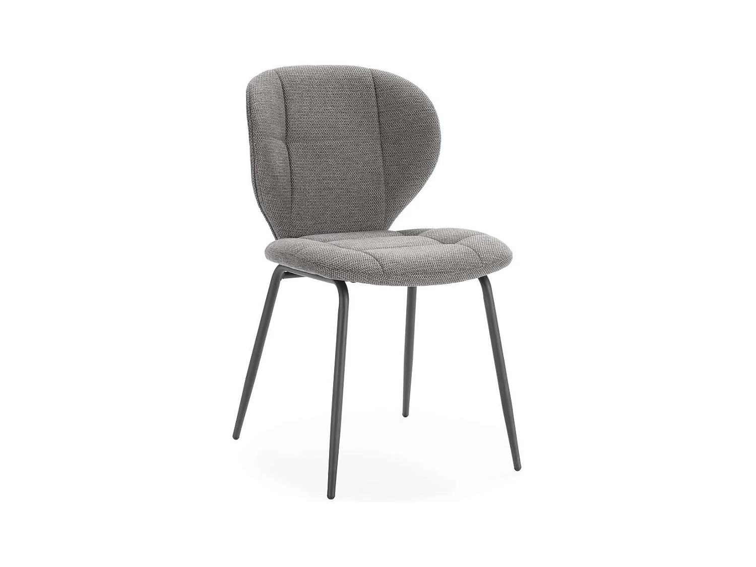 Pack de 2 sillas md-Belinda tapizado textil gris antracita, 83cm(alto) 50cm(ancho) 58cm(la