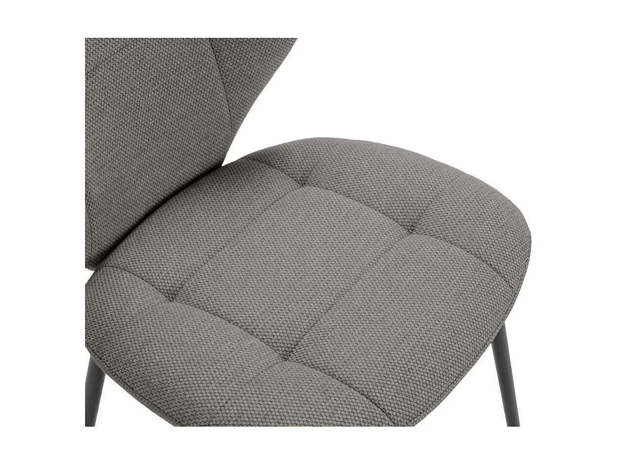 Pack de 2 sillas md-Belinda tapizado textil gris antracita, 83cm(alto) 50cm(ancho) 58cm(la