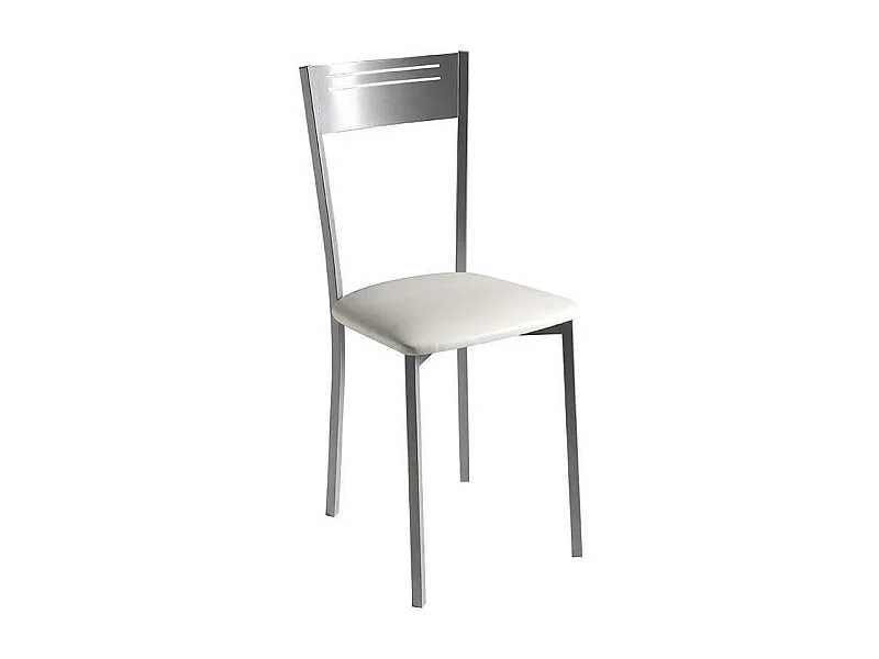 Pack de 4 sillas tapizado en polipiel blanco, 86cm(alto) 40cm(ancho) 47cm(largo)