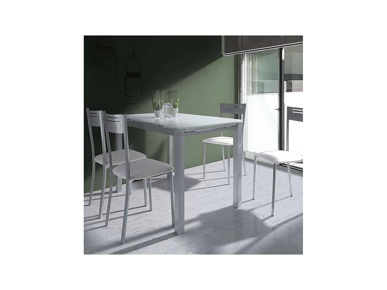 Pack de 4 sillas tapizado en polipiel blanco, 86cm(alto) 40cm(ancho) 47cm(largo)