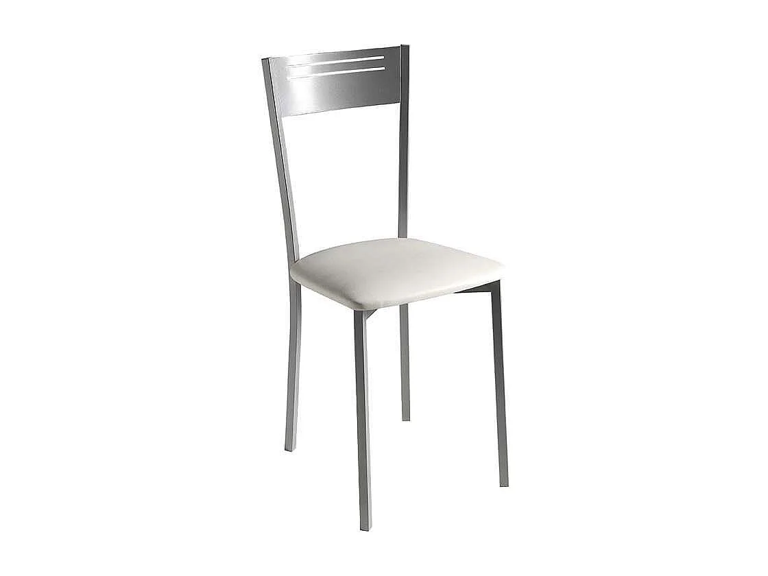 Pack de 4 sillas tapizado en polipiel blanco, 86cm(alto) 40cm(ancho) 47cm(largo)