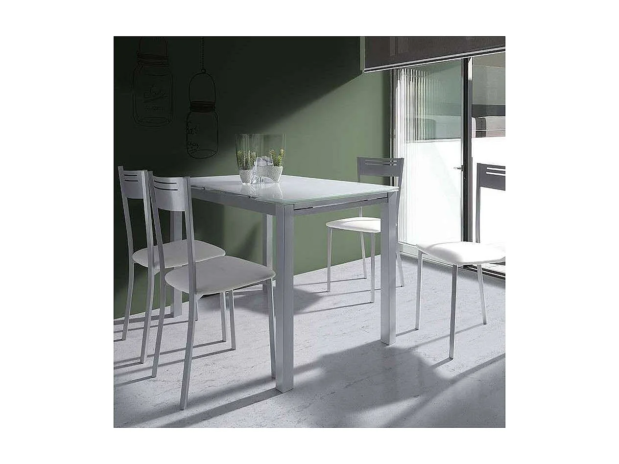 Pack de 4 sillas tapizado en polipiel blanco, 86cm(alto) 40cm(ancho) 47cm(largo)