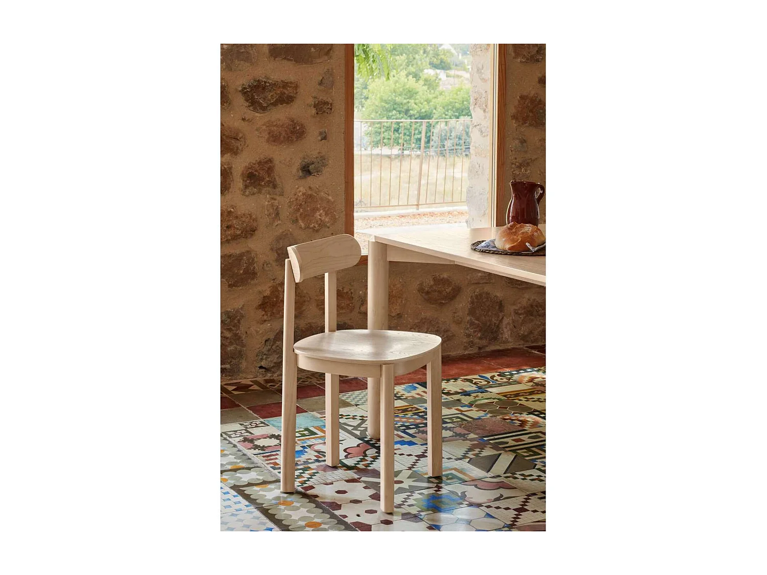 Pack de 2 sillas modelo Nara acabado natural claro, 44cm(ancho) 76cm(alto) 45.5cm (fondo)