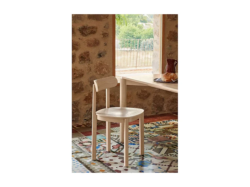 Pack de 2 sillas modelo Nara acabado natural claro, 44cm(ancho) 76cm(alto) 45.5cm (fondo)