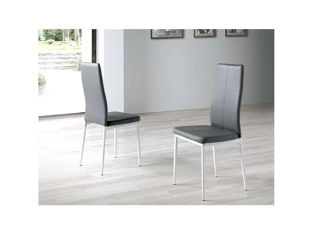 Pack 4 sillas Marta en acabado gris, 42 x 47 x 98 (largo x ancho x alto)