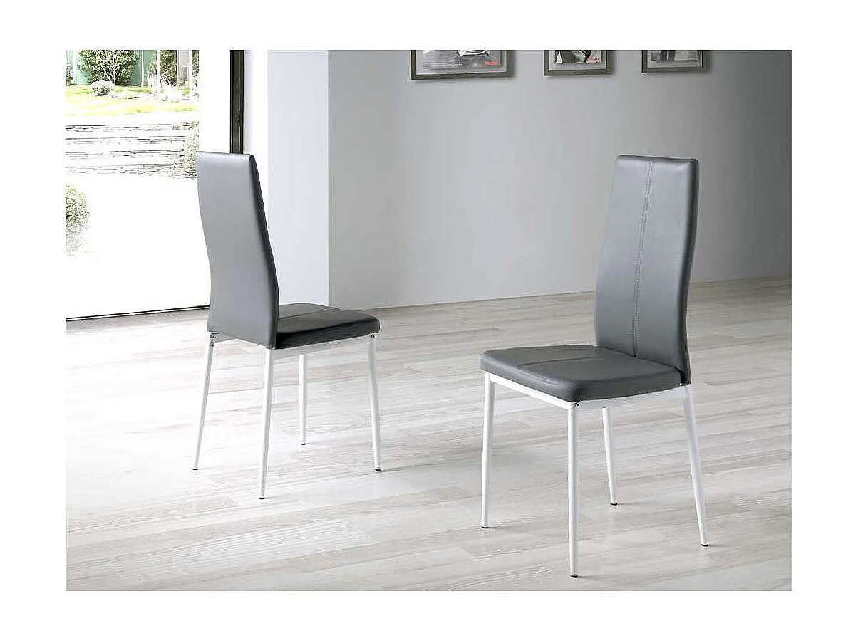 Pack 4 sillas Marta en acabado gris, 42 x 47 x 98 (largo x ancho x alto)