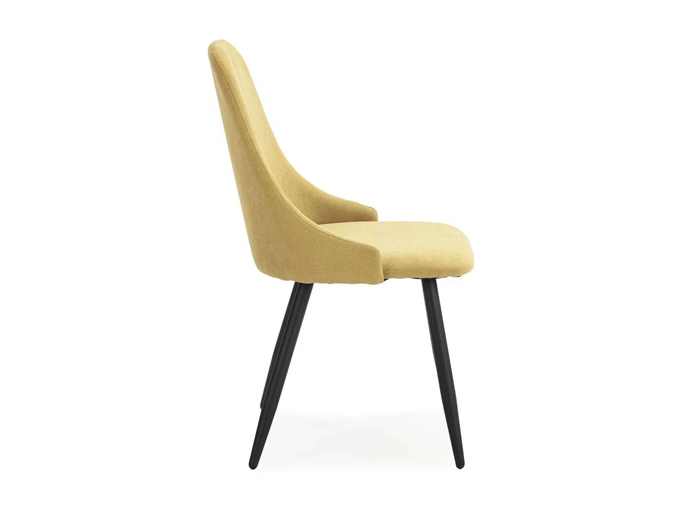 Pack de 4 sillas para cocina o comedor Izan tapizado textil amarillo, 91cm(alto) 50cm(anch